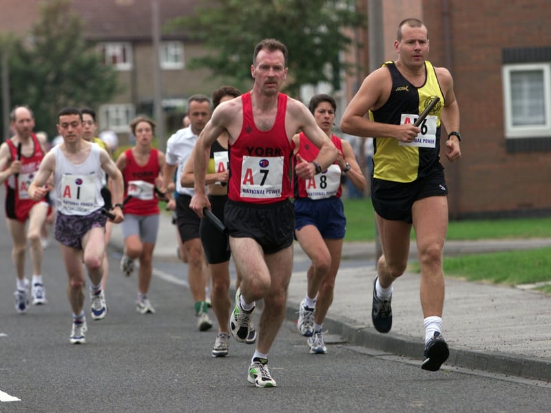 Runners taking part in the National Power relay race in July 1999.
