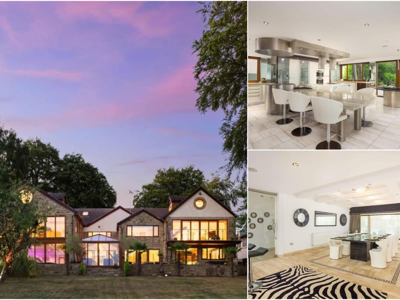 Contemporary luxury family home on Ling Lane, Scarcroft, set behind private gates on a south-facing 0.78-acre plot. Five bedrooms, four en-suite, with multiple reception spaces including lounge, TV room and children’s den. Leisure wing with indoor pool, spa, games room and office. High-spec German kitchen, landscaped gardens and countryside views complete this substantial modern residence.