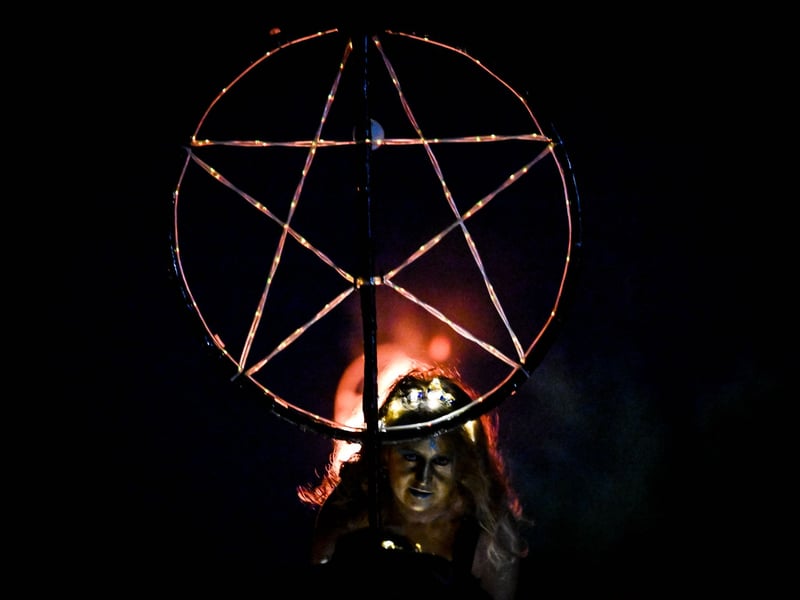 A performer takes part in the annual Beltane Fire Festival on Calton Hill.