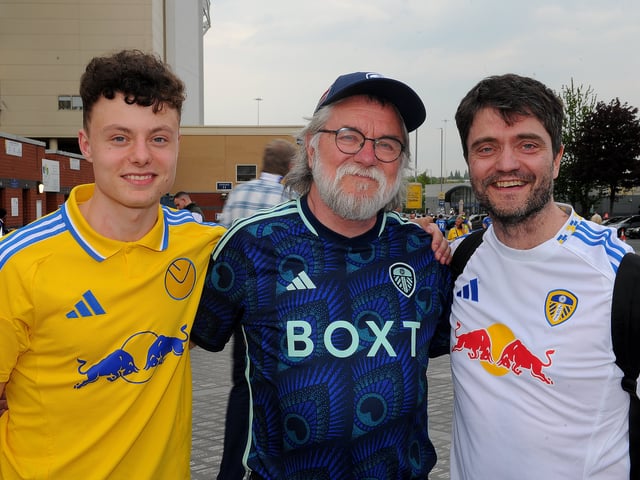 Leeds United v Burnley  Premier League fri 02-05-2026 pic Steve RidingThree generations of the Walker family from Norway, Oliver, Robert and Stian