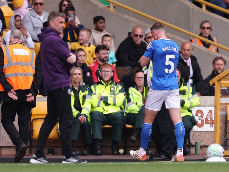 Ballard will serve the final game of his three-match suspension for violent conduct in the draw at Wolves. Sunderland appealed the decision but it was rejected.