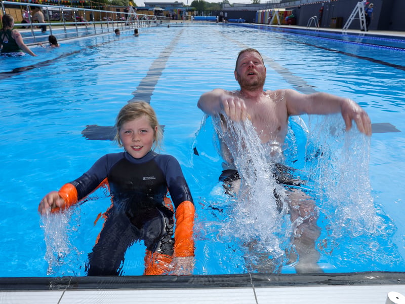 Hilsea Lido has celebrated its official opening day on Saturday, May 2, 2026 after undergoing a £7.75m renovation project. 

Picture: Chris Moorhouse (020526-36)

Pictured: Thomas Allen and his son, Robin, 10

Picture: Chris Moorhouse (020526-36)