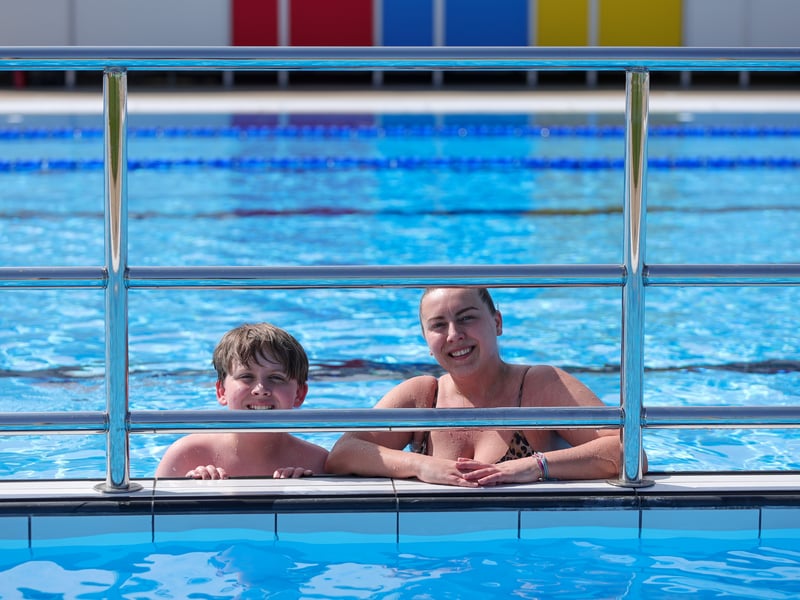 Hilsea Lido has celebrated its official opening day on Saturday, May 2, 2026 after undergoing a £7.75m renovation project. 

Pictured: Tiffany Williams and her son, Hunter, 12.

Picture: Chris Moorhouse (020526-36)