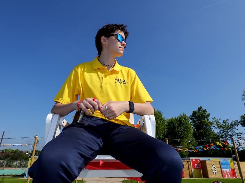 Hilsea Lido has celebrated its official opening day on Saturday, May 2, 2026 after undergoing a £7.75m renovation project. 

Pictured: Lifeguard Luke Firth.

Picture: Chris Moorhouse (020526-36)