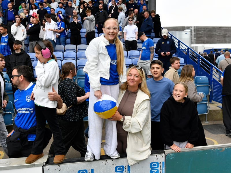 Brilliant photos of Pompey faithful celebrating the season finale against Birmingham City at Fratton Park.