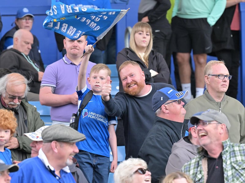 Brilliant photos of Pompey faithful celebrating the season finale against Birmingham City at Fratton Park.