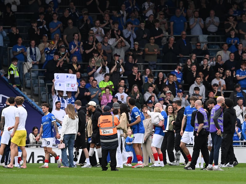 Brilliant photos of Pompey faithful celebrating the season finale against Birmingham City at Fratton Park.