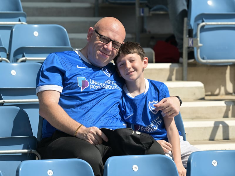 Brilliant photos of Pompey faithful celebrating the season finale against Birmingham City at Fratton Park.