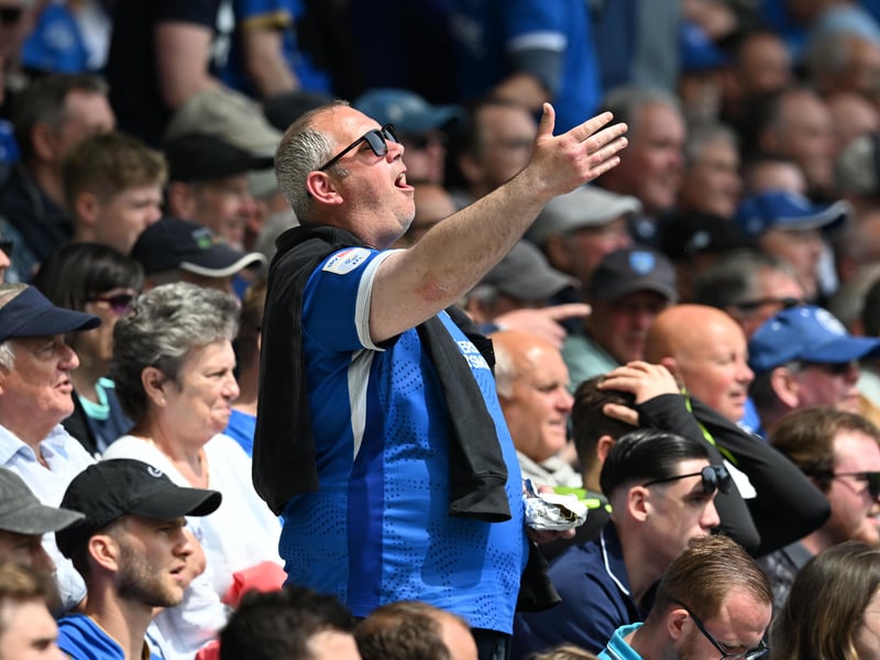 Brilliant photos of Pompey faithful celebrating the season finale against Birmingham City at Fratton Park.