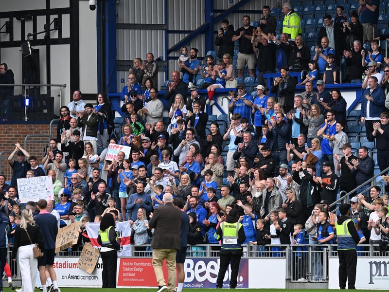 Brilliant photos of Pompey faithful celebrating the season finale against Birmingham City at Fratton Park.