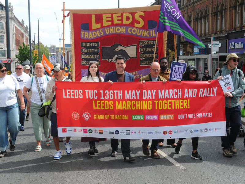 Marchers assembled at Leeds Art Gallery from 11.30am