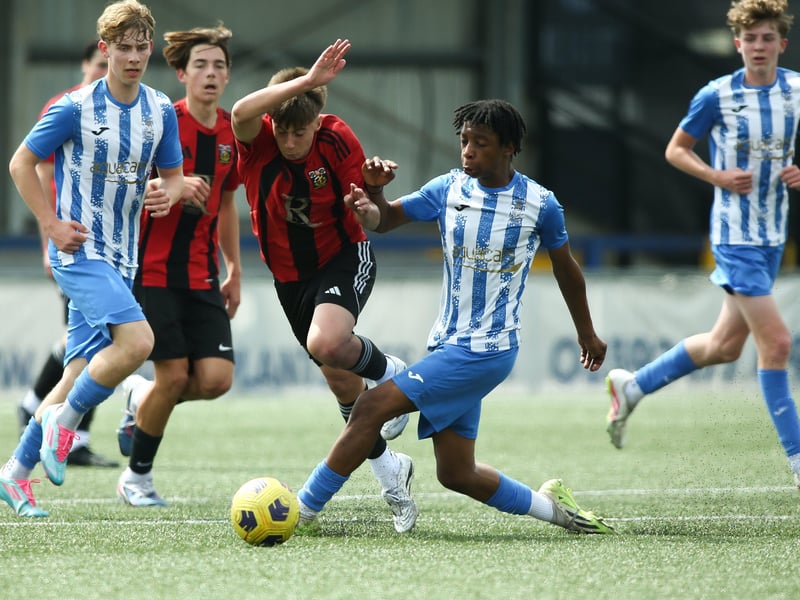 Action from Fareham Town Creeksiders v United Services Portsmouth Royals in the under-15 Vernon Stokes Challenge Cup Final
