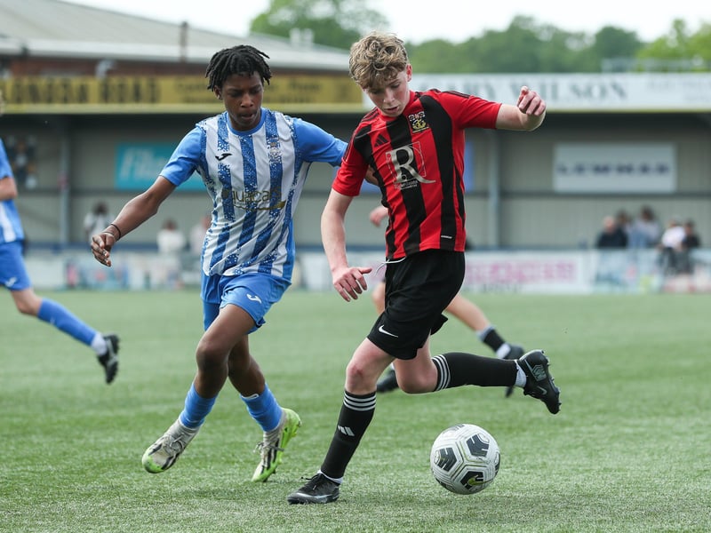 Action from Fareham Town Creeksiders v United Services Portsmouth Royals in the under-15 Vernon Stokes Challenge Cup Final
