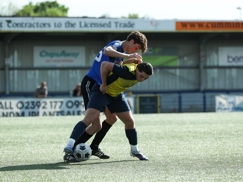 Action from Monyfields Youth Yellows v Clanfield Youth in Sunday's under-16 Arthur Hughes Challenge Cup final at Westleigh Park