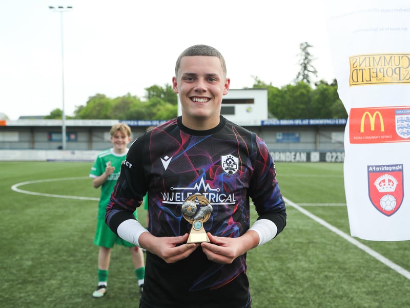 Portsville Park Rockets keeper Aiden Hoad-Field was named player of the match from his side's under-14 Memorial Challenge Cup Final game against Titchfield Youth