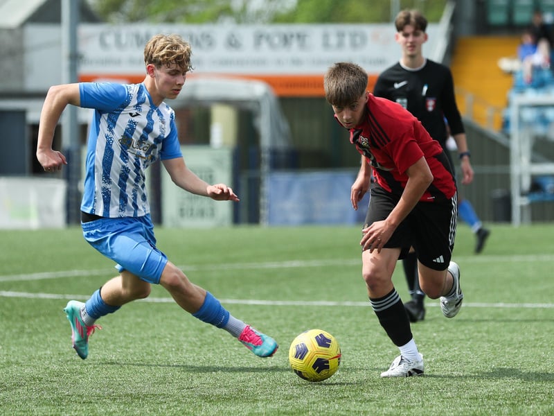 Action from Fareham Town Creeksiders v United Services Portsmouth Royals in the under-15 Vernon Stokes Challenge Cup Final

