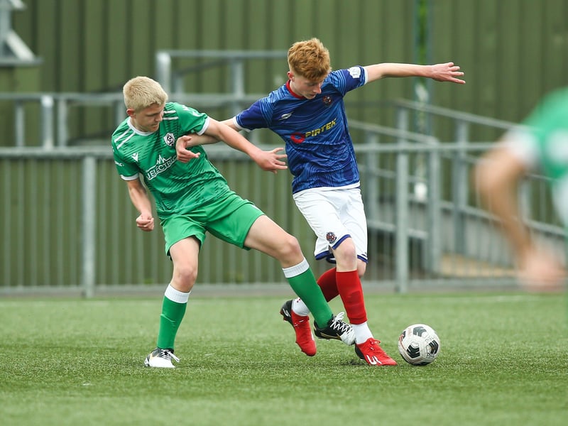Action from Titchfield Youth v Portsville Park Rockets in the under-14 Memorial Challenge Cup Final at Westleigh Park