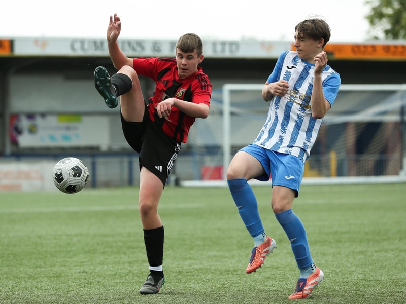 Action from Fareham Town Creeksiders v United Services Portsmouth Royals in the under-15 Vernon Stokes Challenge Cup Final
