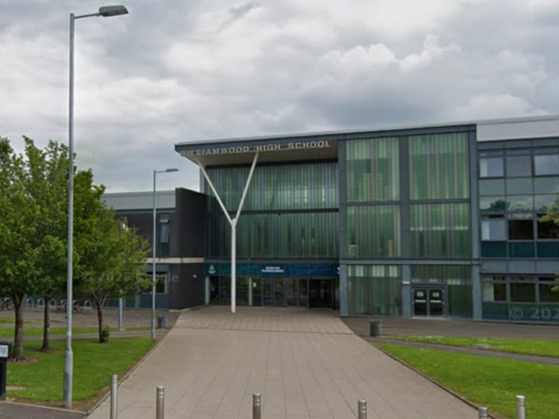 Remaining in East Renfrewshire, Williamwood High School in Busby, just outside Glasgow, comes fourth in the league table. 82 per cent of pupils at the school get at least five Highers. Of its 1,664 pupil roll, 0.6 per cent are from 'deprived' backgrounds.