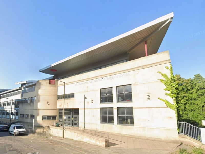 Fouth place goes to St Thomas Of Aquin's High School, where 69 per cent of pupils leave with at least five Higher and where 12.4 per cent of the school roll are classed as 'deprived'.