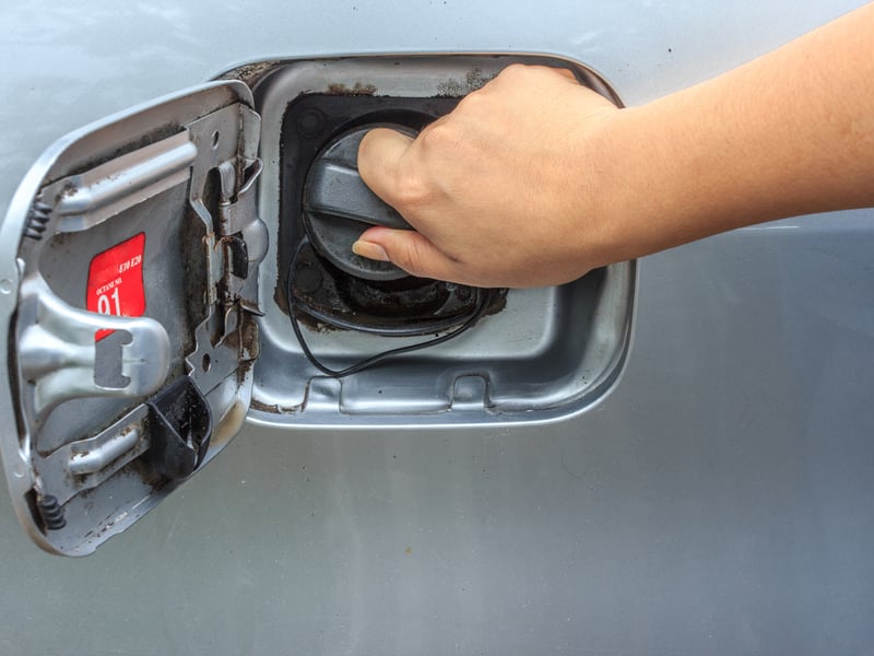 Check the rubber seal and protection around your fuel cap and fuel door. If they are damaged, or the fuel cap is loose, fuel could be evaporating out of your tank without you even realising. Double-check the cap to ensure you are not losing the fuel you just bought.