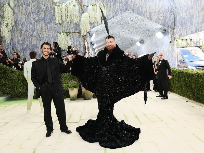 Designer Christian Cowan and singer Sam Smith attend the 2026 Met Gala.