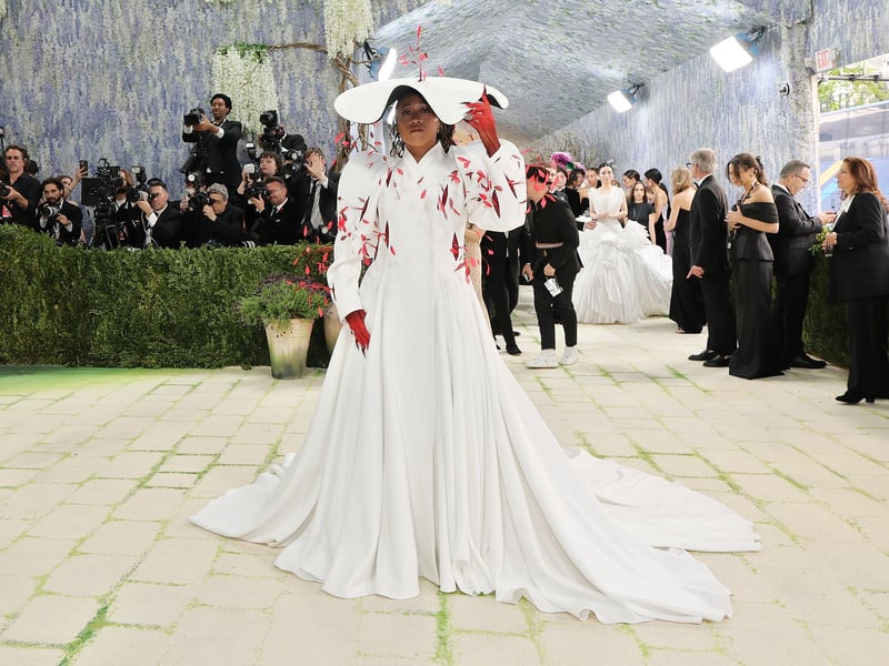 Japanese tennis player Naomi Osaka on the Met Gala 2026 red carpet.