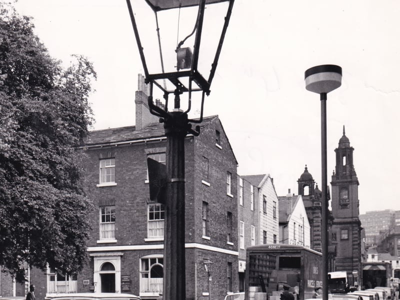 The old and the new in Park Square in June 1971.