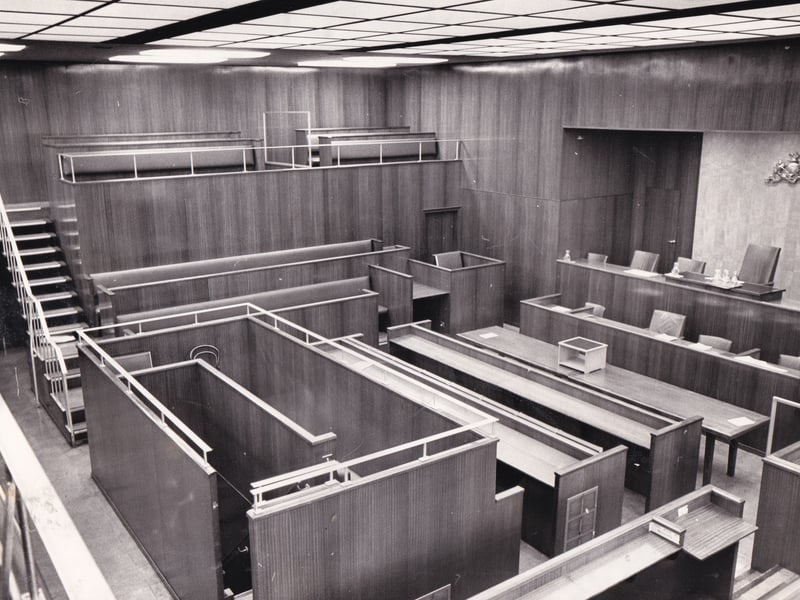 The law courts inside Leeds Town Hall pictured in June 1971.