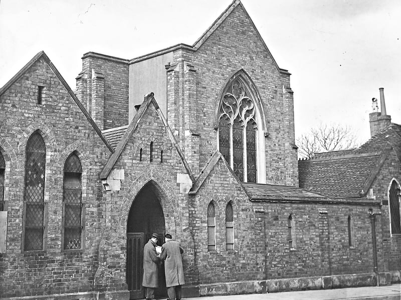 The former Catholic Apostolic Church, later acquired by the town council with plans to convert it into a public hall for dancing and social functions, pictured in March 1952.