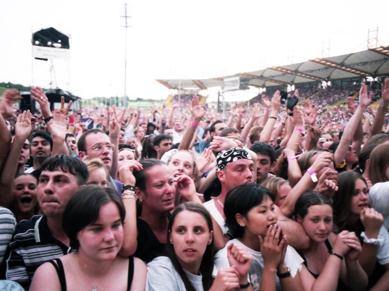 Fans at the Michael Jackson concert at Don Valley Stadium, Sheffield, July 10, 1997
