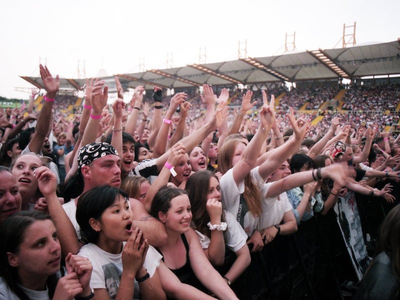 Fans at the Michael Jackson concert at Don Valley Stadium, Sheffield, July 10, 1997