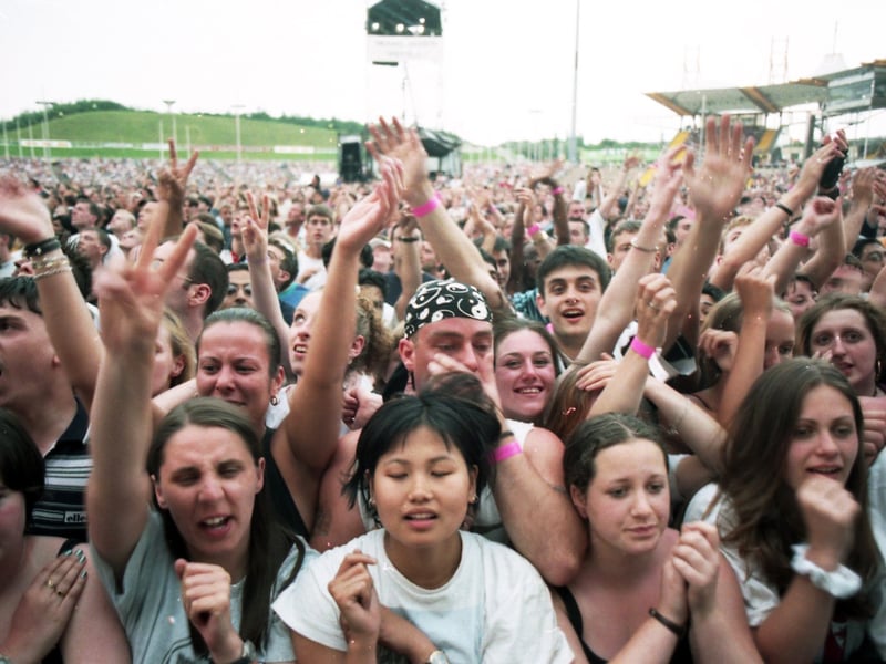 Fans at the Michael Jackson concert at Don Valley Stadium, Sheffield, July 10, 1997