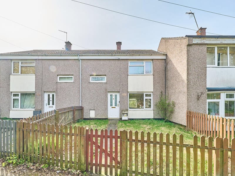 This two-bedroomed, mid-terraced property has a guide price of just £19,000+ but also needs renovation.
There is a hall leads, through reception room and kitchen downstairs, with the two bedrooms, bathroom and separate toilet upstairs, plus gas central heating and double glazing. There are gardens front and back, with rear vehicle access offering the potential for off-road parking.