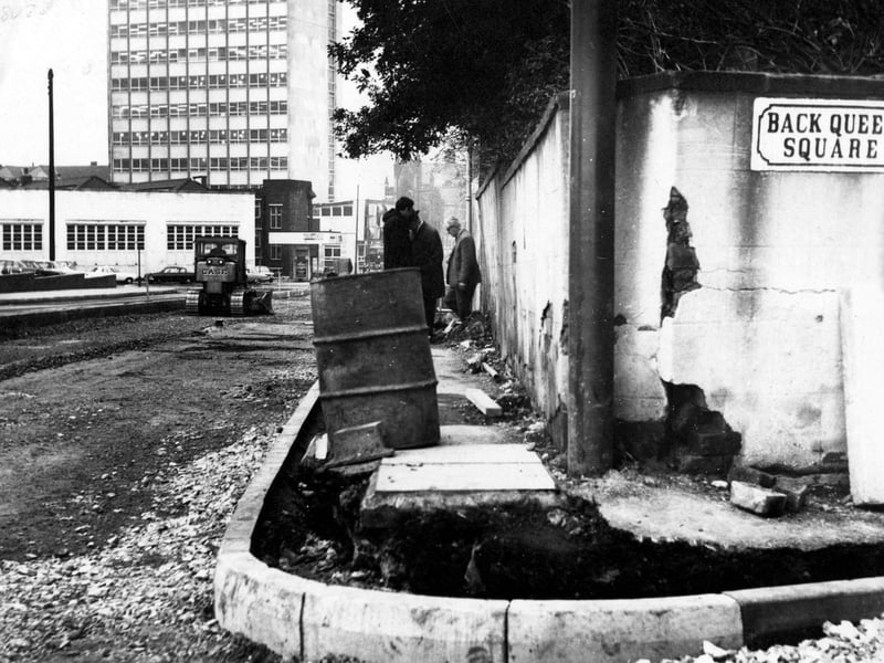 The junction of Back Queen Square and Clay Pit Lane in November 1968.
