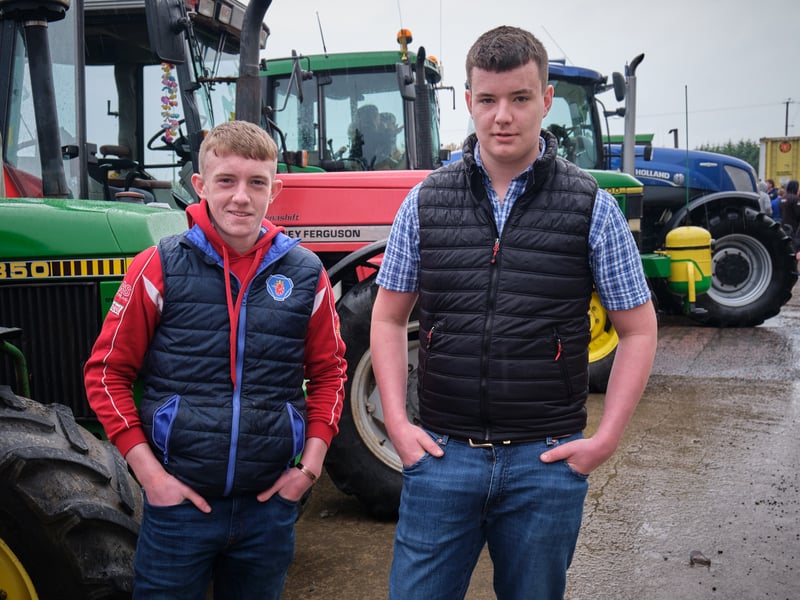James Allen and Cormac Bollard pictured at the Grassmen Tractor & Truck Run at Ardboe in aid of Lough Neagh Rescue and Air Ambulance.