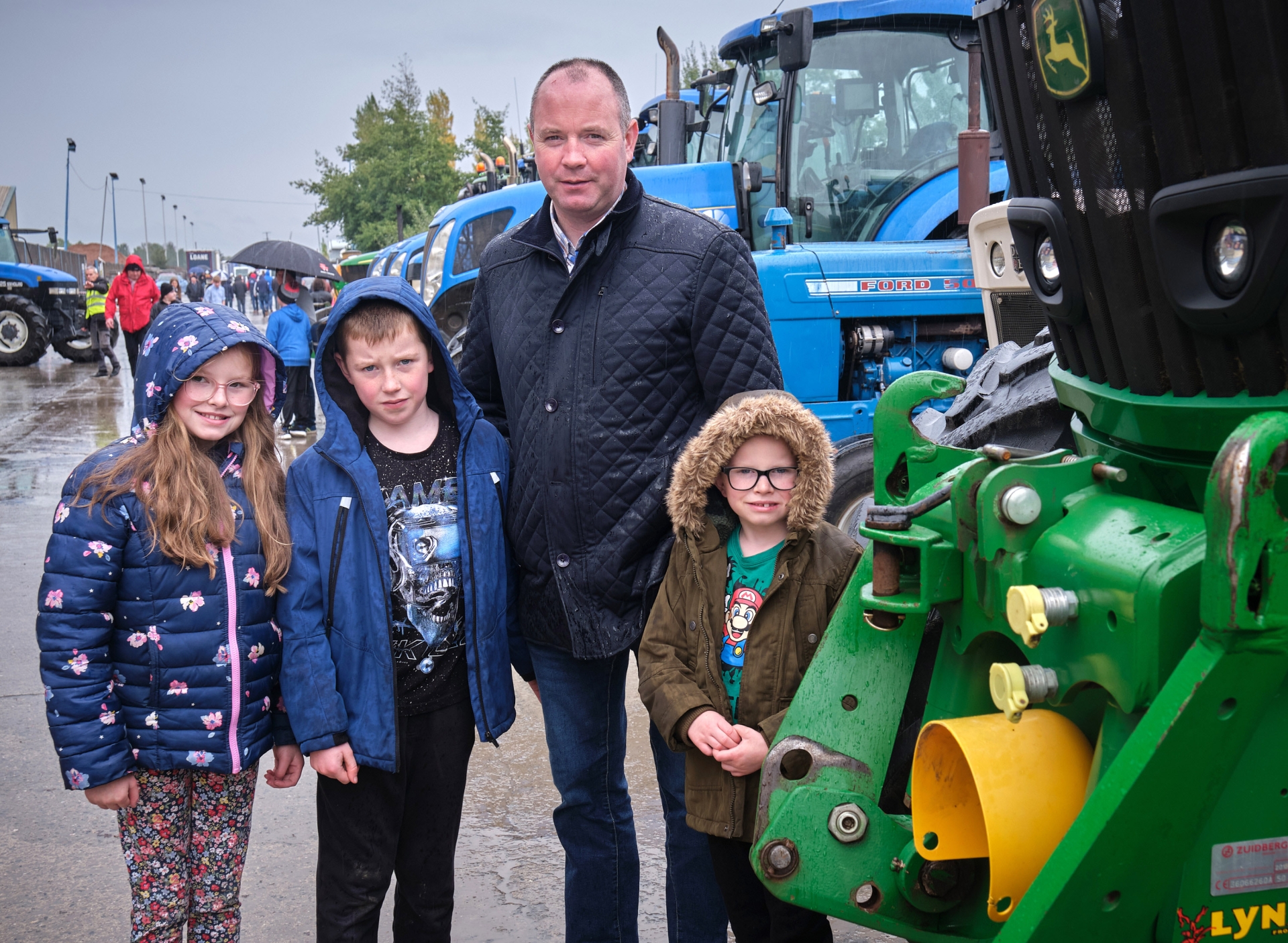 ABOVE: The Hughes family. A tractor run was held in Ardboe, County Tyrone last month to raise money for the Northern Ireland Air Ambulance (AANI) and Lough Neagh Rescue. All pics by Adrian Robinson.