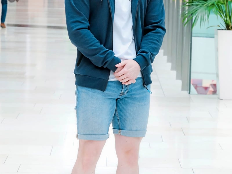 Petrol navy zip hoodie, €59.99; Boro white tee shirt, €17.99; Rick original shorts (blue denim), €24.99. Summer style at Twenty1, Whitewater Shopping Centre, Newbridge, Co Kildare. PICTURES: AISHLING CONWAY