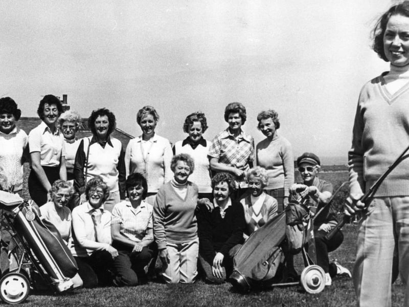 Captain of South Shields Golf Club Ladies, Avril Emslie was pictured with competitors in the Ladies Spring Meeting held at South Shields course in 1984.