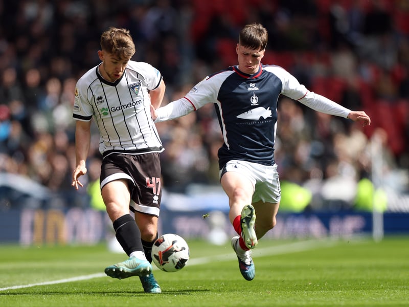 The 23-year-old has flourished under the tutelage of Neil Lennon and has been a regular starter in a side that has made the Championship playoffs and Scottish Cup final, where they'll face Celtic later this month at Hampden. Scored once and assisted a further seven from the left-back position.