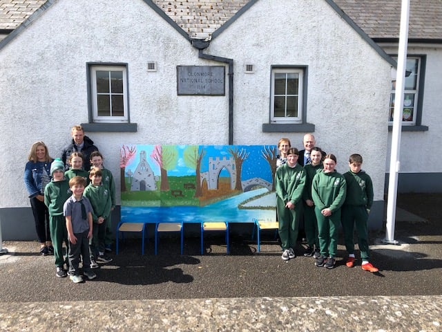 Clonmore National School - As part of a Templemore Lions Club project we chose the theme of the seasons and the beautiful Templemore Park for our piece. Huge thanks to Ms Madden for coordinating and well done to Daniel and the 5th and 6th class students for their great artistic work. We were delighted to welcome Kathleen Collier and David Cambie from the Lions Club to the school to hand over our creation which can now be viewed at the Templemore Park Entrance. Finally, a special acknowledgement to the Templemore Lions Club for this great initiative and all the work they do.
