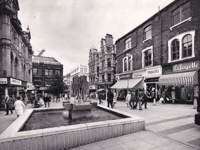 June 1972 and the Lands Lane water fountain was making a splash with shoppers.