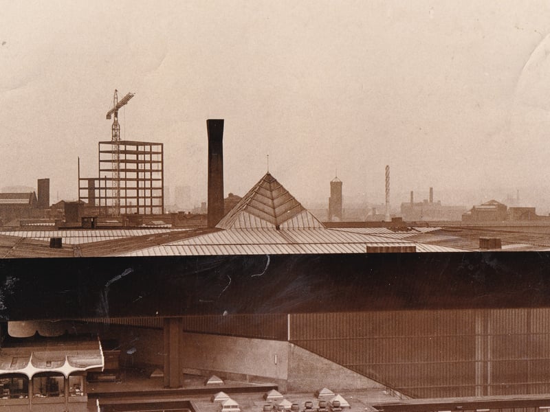 Up on the roof of the Leeds International Pool in January 1972.