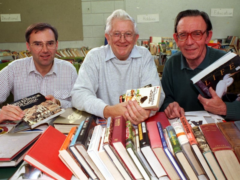 Moortown Baptist Church held a book fair in October 1998. Pictured, from left, are Howard Dews, Norman Hiley and Keith Wicks.