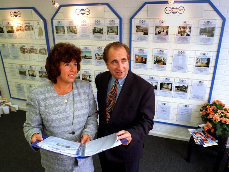 Alan and Jennifer Cooke who had just opened a new estate agents on Harrogate Road. Pictured in September 1996.