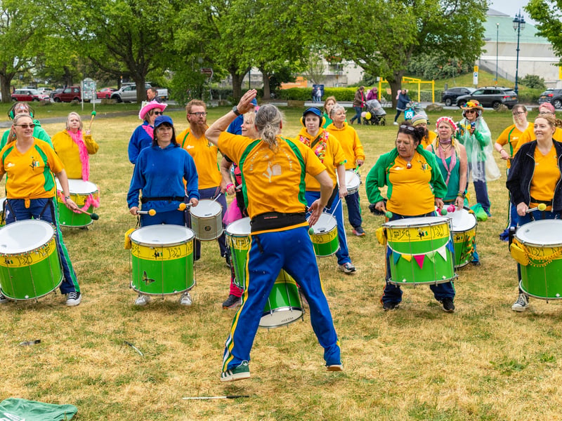  The Big Noise Community Samba Band beat out a rhythm 