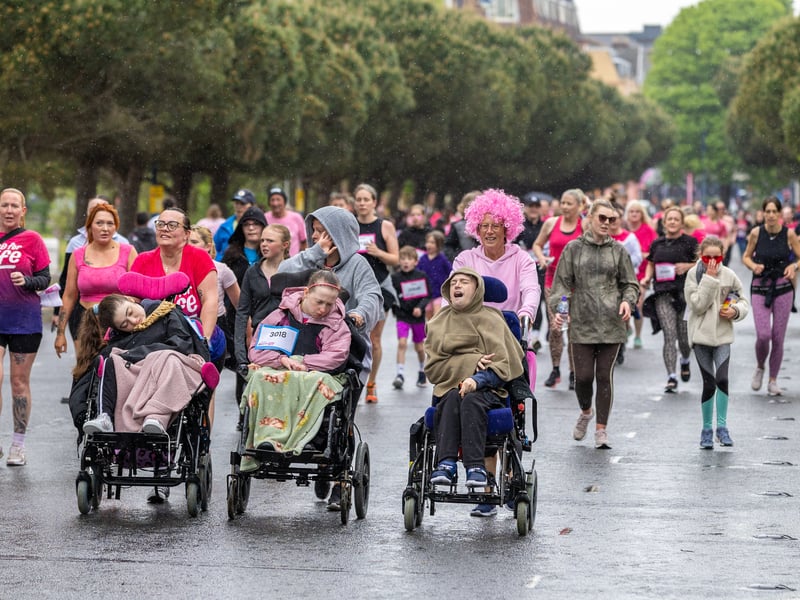 There were several participants in wheelchairs 