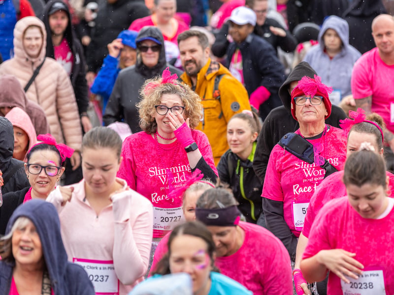 Title:  Portsmouth Race for Life 5K and 3K Pictured:  Warm-up before the 5K and 3K run  Picture:Marcin Jedrysiak