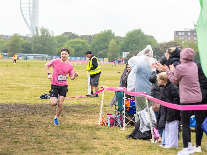 Title:  Portsmouth Race for Life 5K and 3K Pictured:  Charlie Cull finish first 10k run Picture:Marcin Jedrysiak