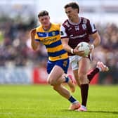 Shane Walsh of Galway in action against Patrick Gavin of Roscommon during the Connacht SFC final  at King & Moffatt Dr Hyde Park in Roscommon